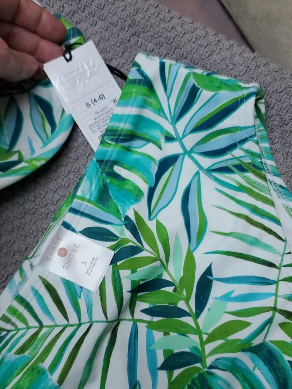 Shade & Shore Green White Tropical Leaf Underwire Bikini